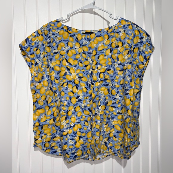 Ann Taylor Tops - Ann Taylor Blue and Yellow Linen Blend Blouse| Size XL
